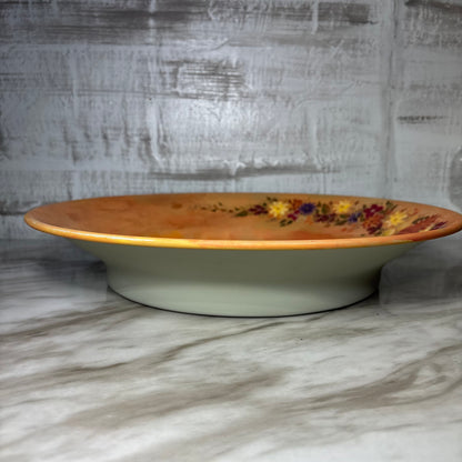 Large Fall Themed Hand Painted Metal Bowl/ Tray