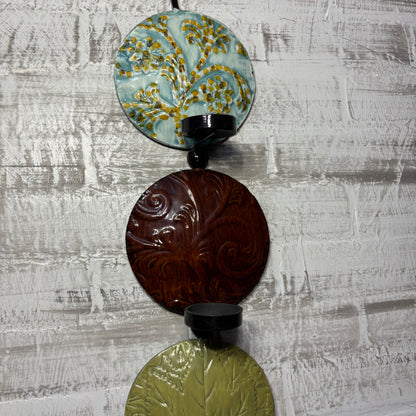 Vertical Multicolored Tea Light Hanging Candle Holder