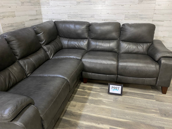 Gray Leather Sectional Couch