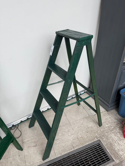 Small Vintage Green Wooden Ladder