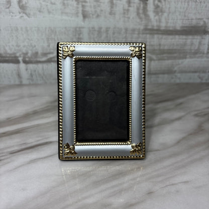 Small Silver Tone and Gold Accent Standing Picture Frame