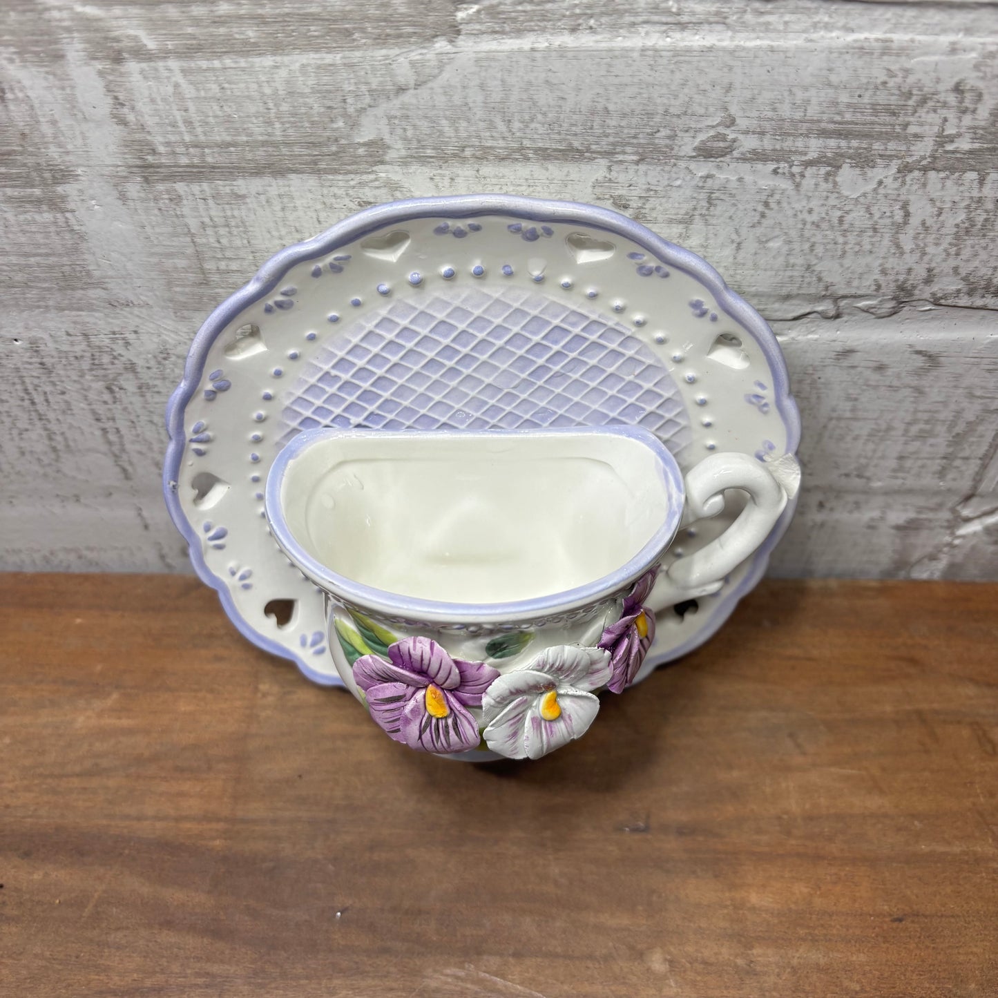 Lavender Lace Teacup & Saucer Wall Decor