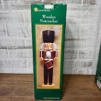 Vintage Traditions Wooden Toy Soldier Drummer Nutcracker