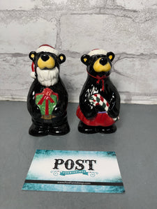 Christmas Black Bear Salt & Pepper Shakers