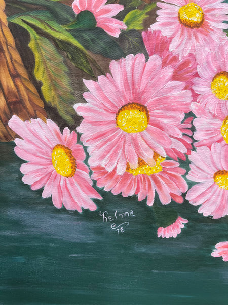 Pink Flower Bouquet Painting