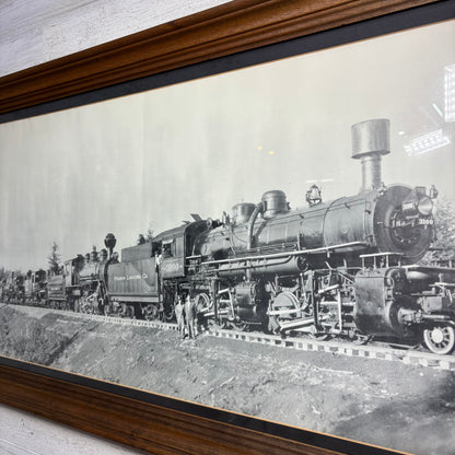 Vintage Polson Logging Co. #3100 Train Black & White Framed Print