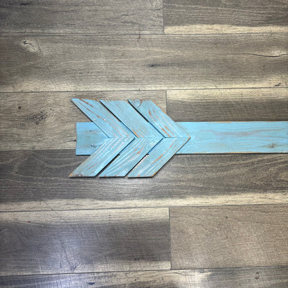 Large Rustic Light Blue Arrow Wall Decor