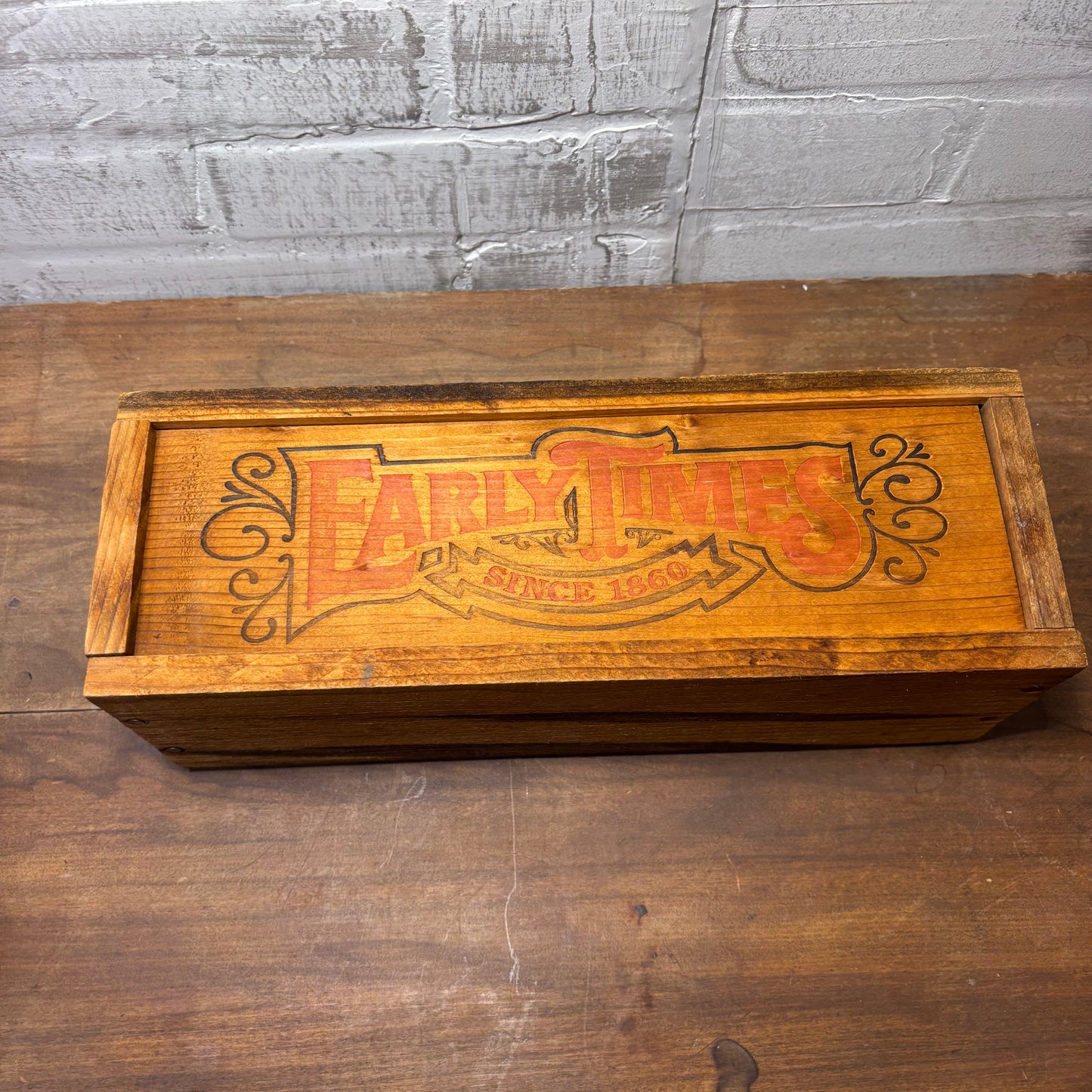 Vintage “Early Times Since 1860" Wood Box Case