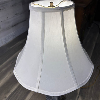 White And Blue Floral Porcelain Square Bottom Table Lamp