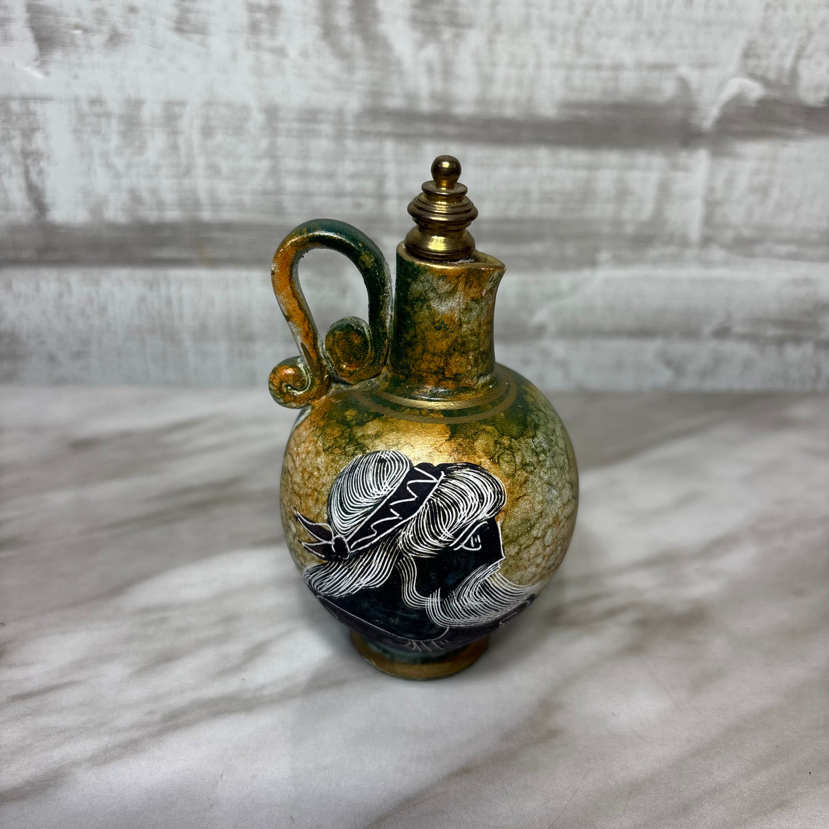 Vintage Miniature Hand-Painted Greek Perfume Bottle