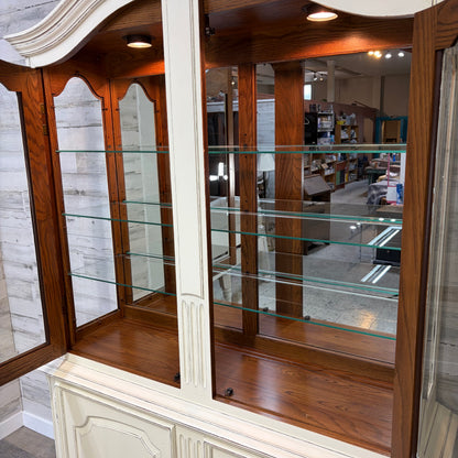 Cream 2pc China Hutch