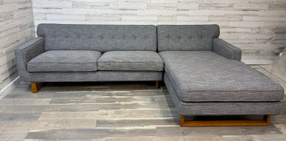 Mid Century Style Gray 2pc Sectional Couch
