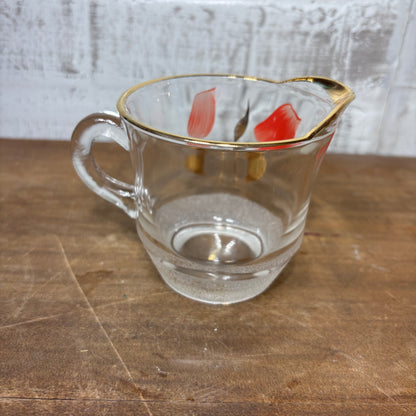 Hand Painted Tulips Gold Trim Creamer Glass