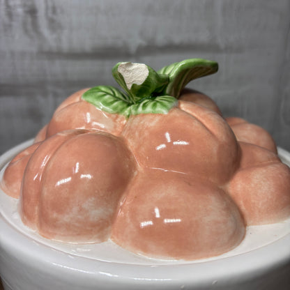 Vintage Treasure Craft Hopscotch Fruit Ceramic Peaches Canister