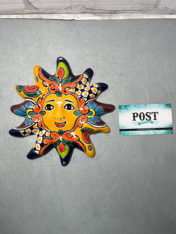 Mexican Talavera Sun Face Pottery