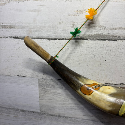 Traditional Hand Painted "Pututu" Andean Wind Instrument