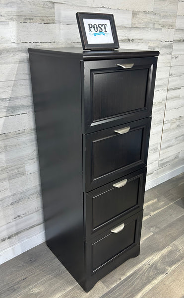 Black Locking File Cabinet