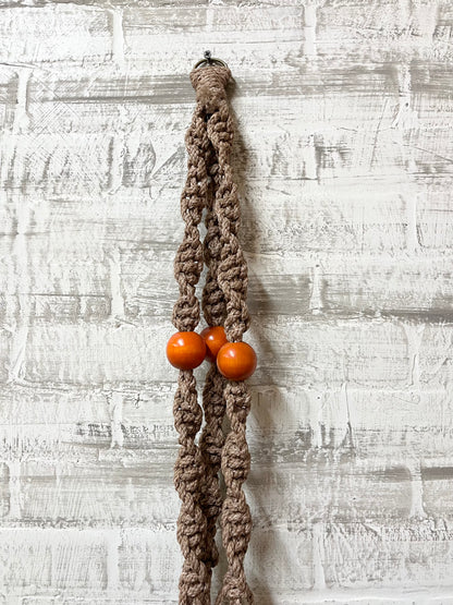 orange macrame plant hanger Mid Century Macrame Plant Holder Plant Stand