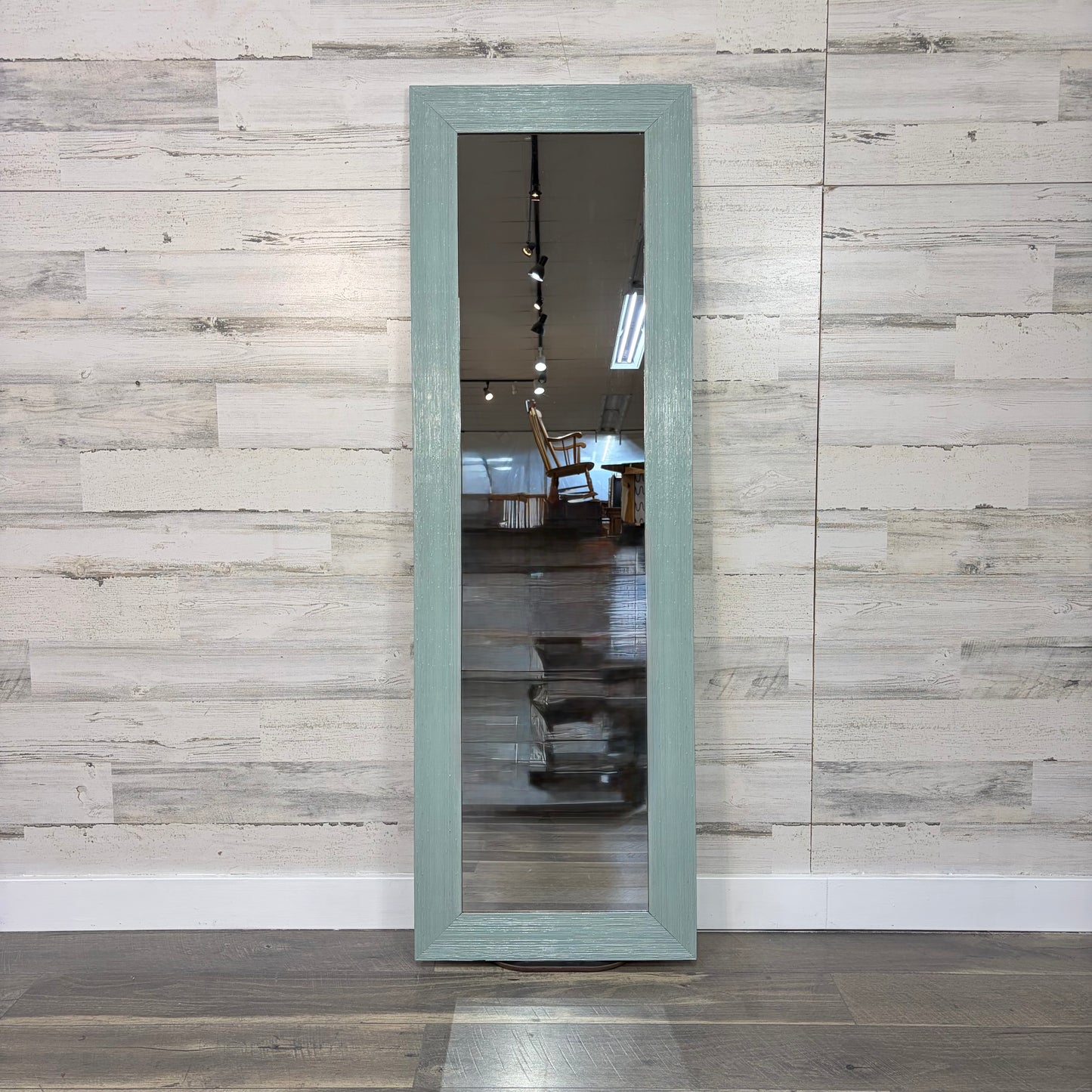 Tall Mirror Light Blue Frame