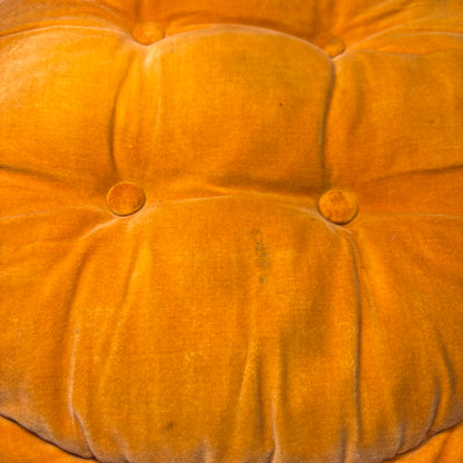 Vintage Round Orange Barstool Cushion Chair