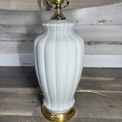 Vintage White Glass Table Lamp