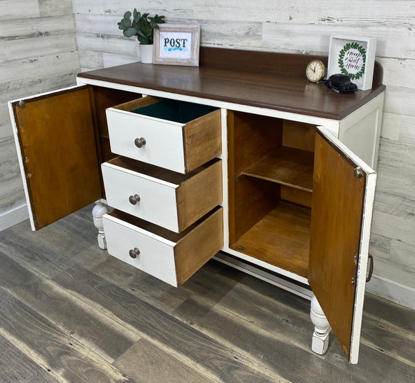 Antique White Buffet Cabinet