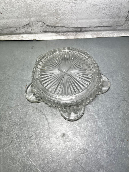 Vintage Clear Glass Round Ashtray