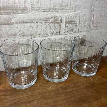 Set Of Four Ribbed Low Glasses