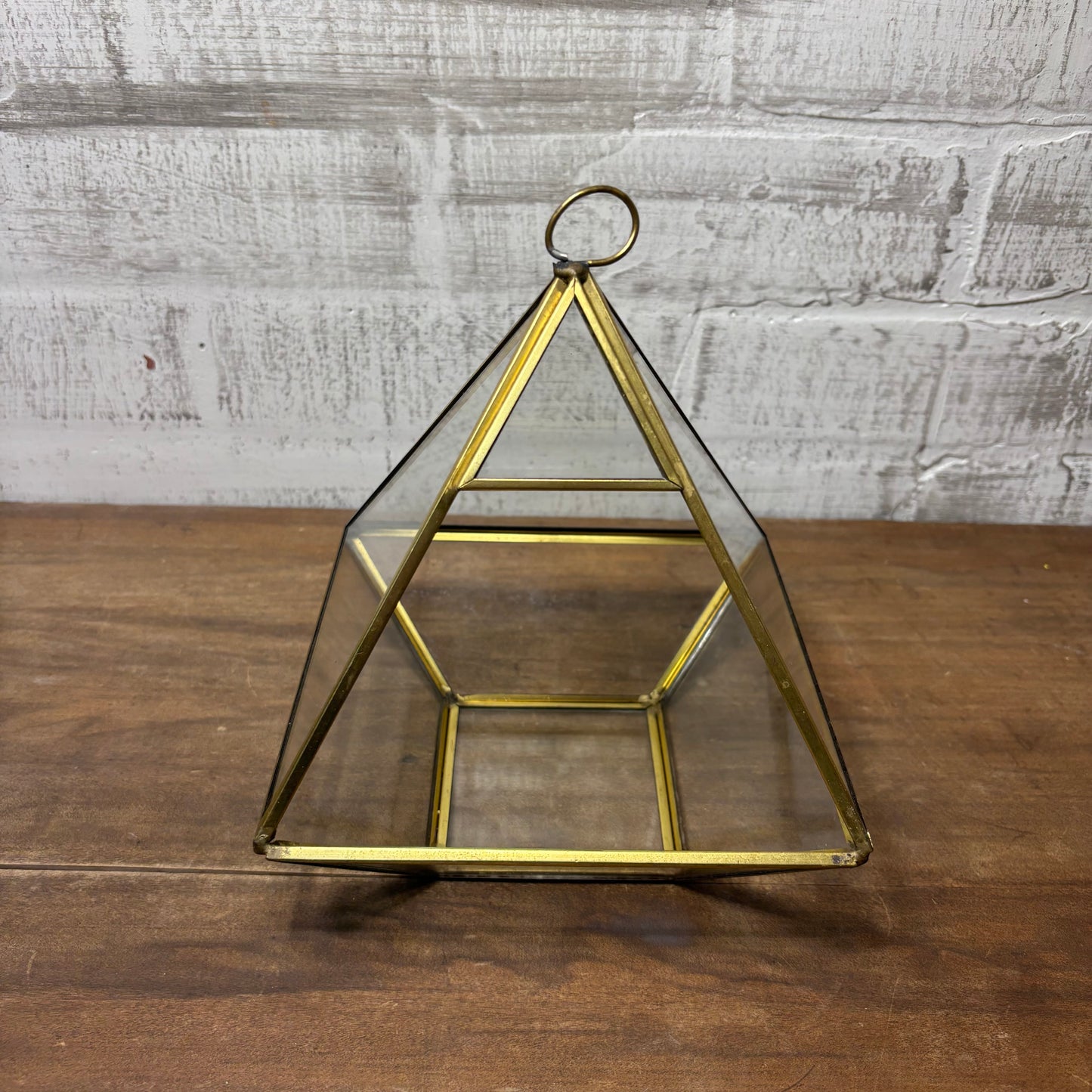 Geometric Brass Glass Terrarium