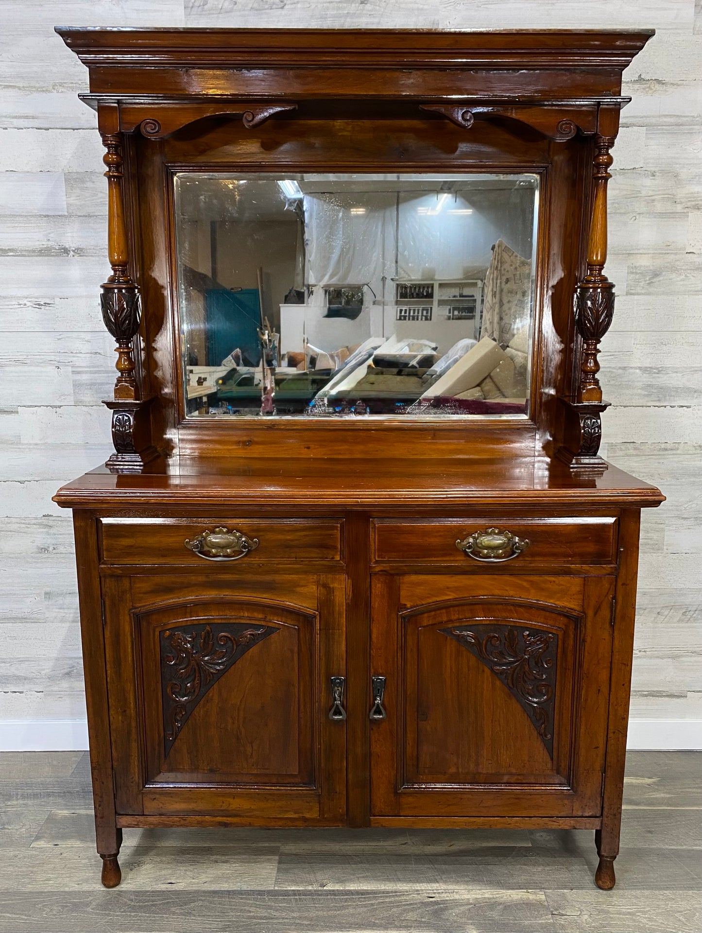 Late Victorian Antique Hutch Buffet
