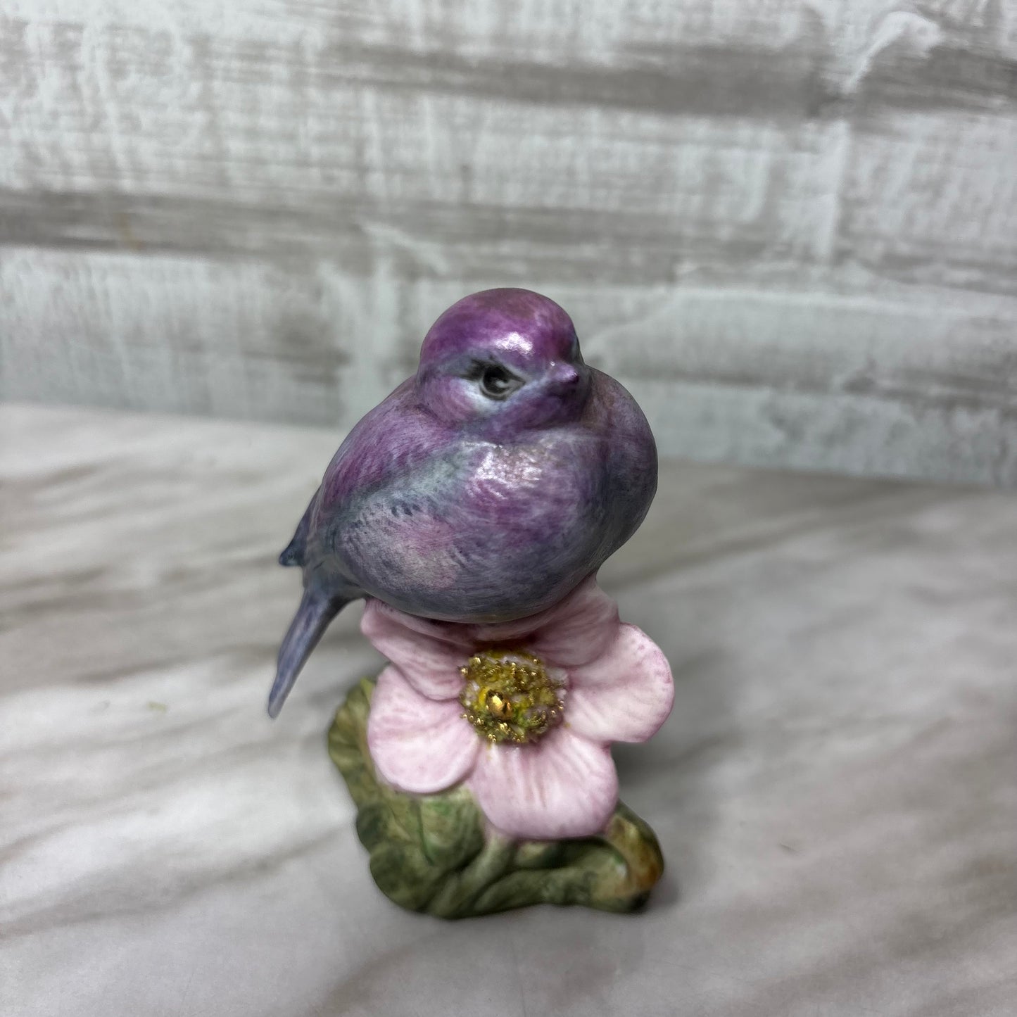 Vintage Handmade Porcelain Purple Bird