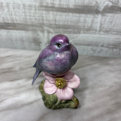 Vintage Handmade Porcelain Purple Bird