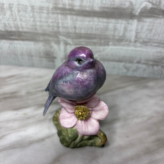 Vintage Handmade Porcelain Purple Bird