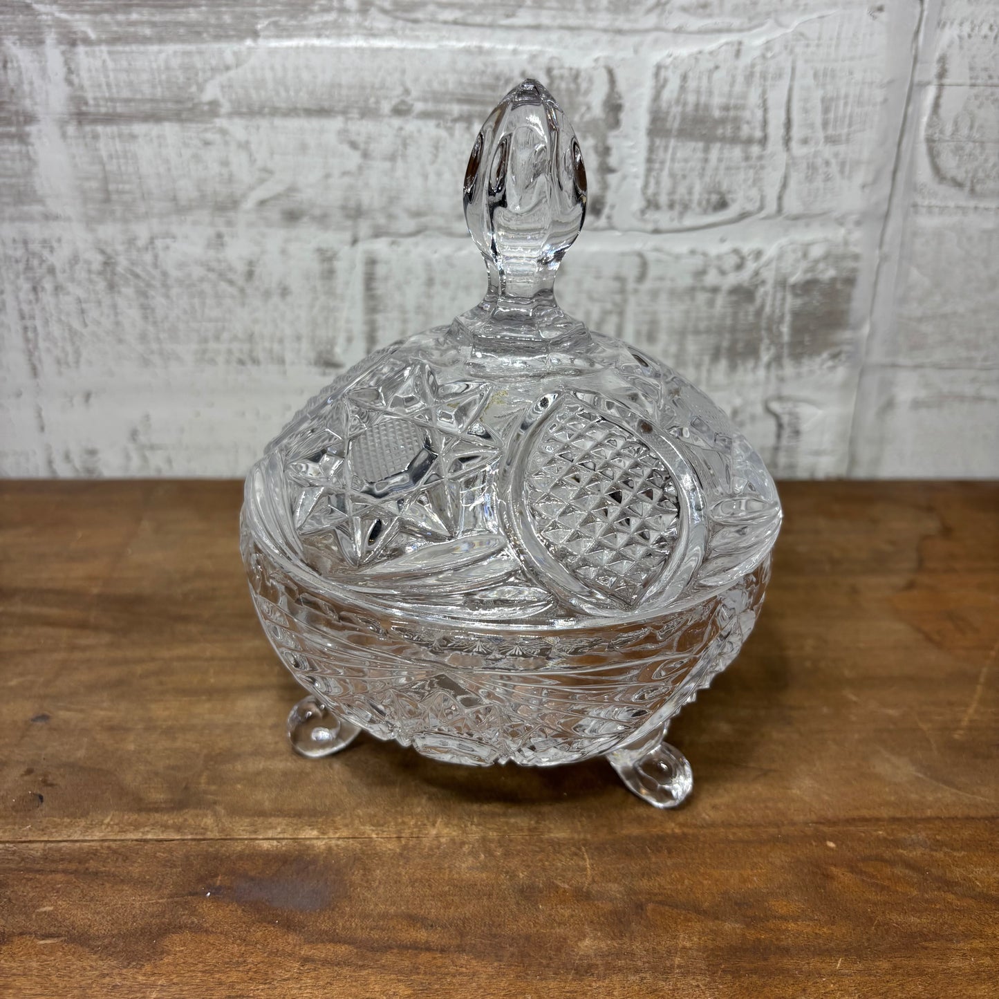 Vintage Glass Covered Candy Dish