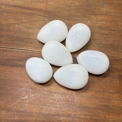 Vintage Milk Glass Hand Blown Nesting Eggs Set of 6 Table