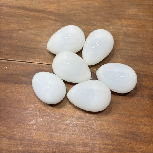 Vintage Milk Glass Hand Blown Nesting Eggs Set of 6