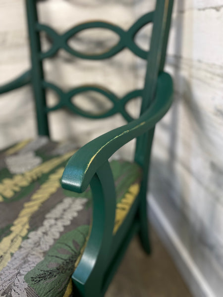 Green Antique Refinished Accent Chair