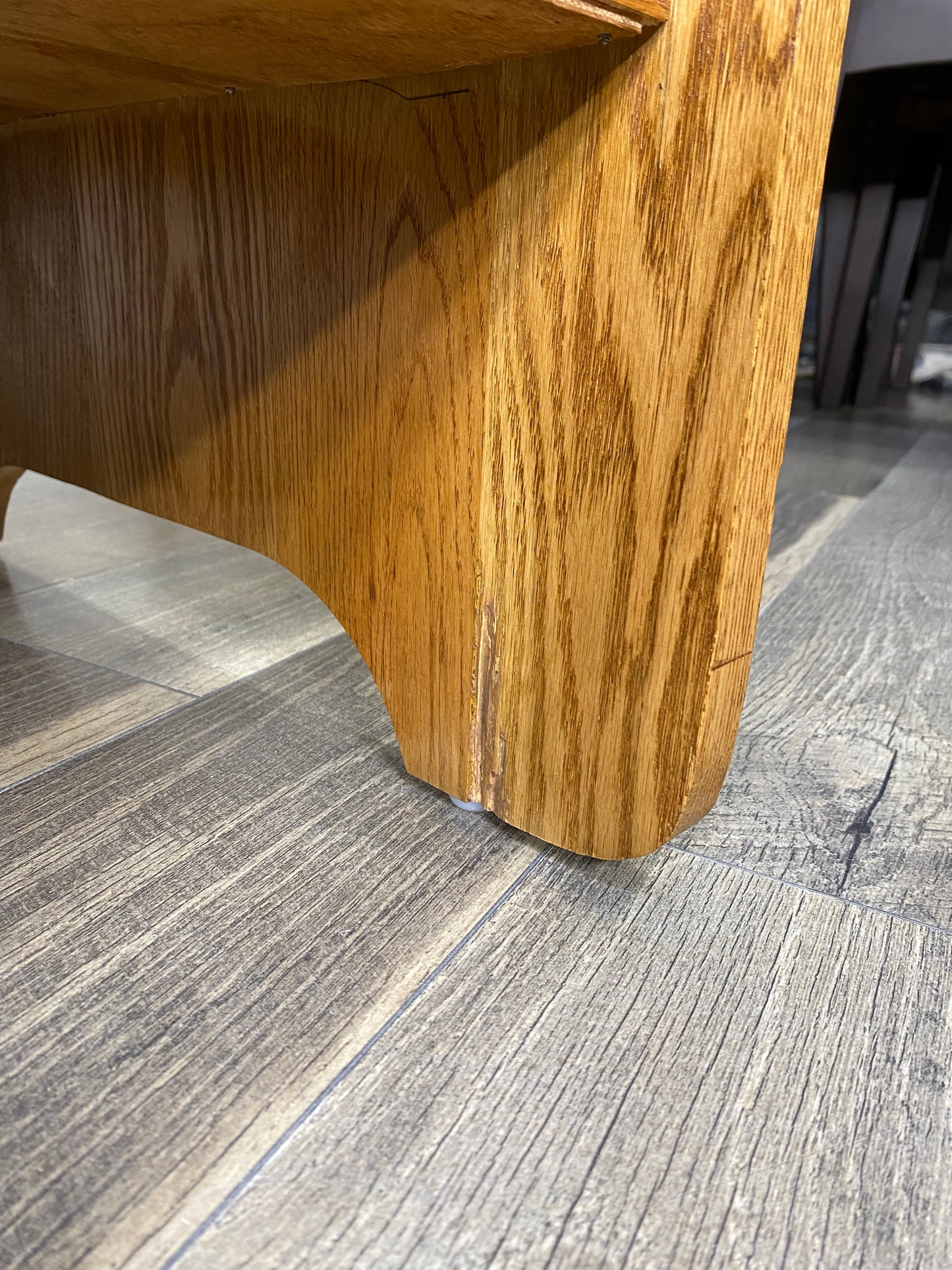 Oak Church Pew Storage Bench