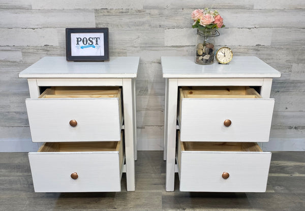 White Nightstands Matching Set Of 2