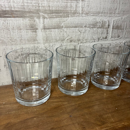 Set Of Four Ribbed Low Glasses