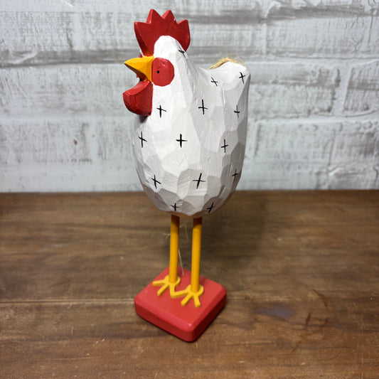Rustic Farmhouse White Rooster Figurine