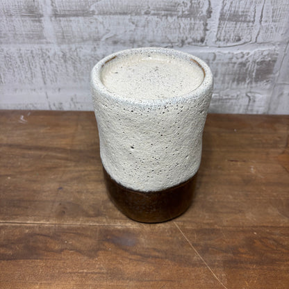 Small Texture Ceramic Bronze Two Tone Candle Holder