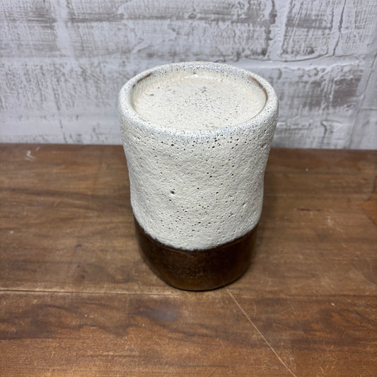 Small Texture Ceramic Bronze Two Tone Candle Holder