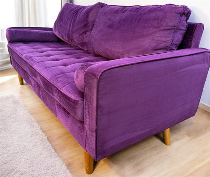 Purple Velvet Modern Loveseat