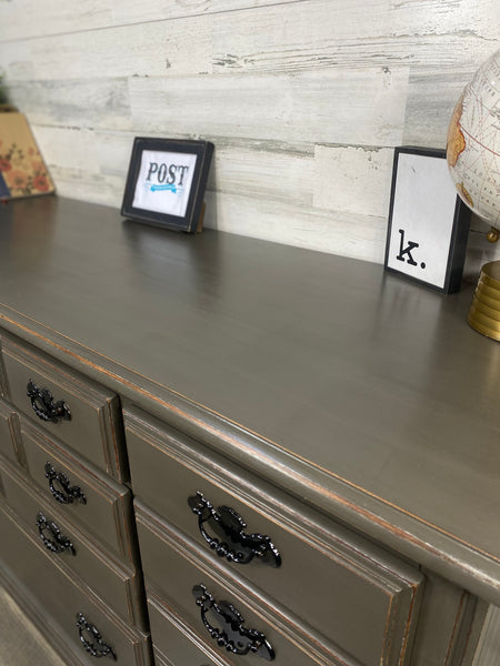 Gray/ Brown 9 Drawer Dresser