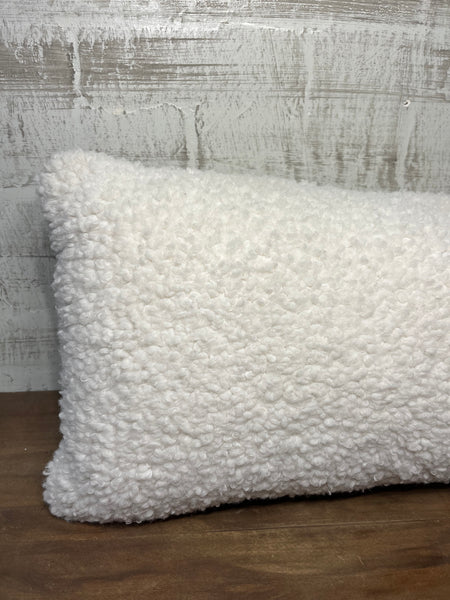 Sherpa White Long Lumbar Pillow