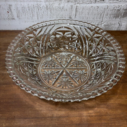 Vintage Anchor Hocking “Stars And Bars” Crystal Glass Bowl