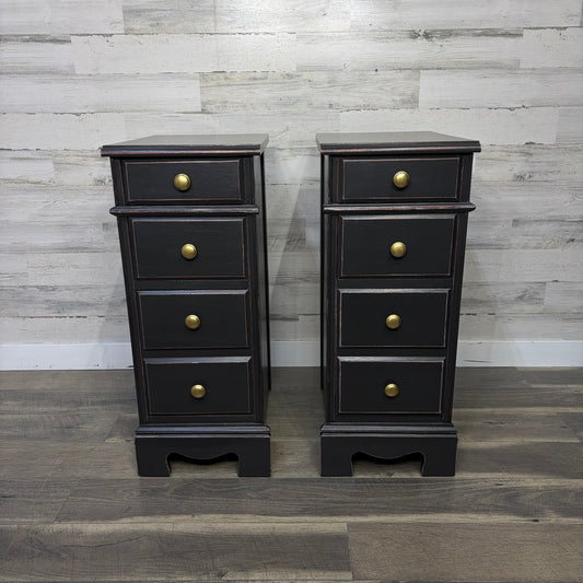 Matching Set Of 2 Black Nightstands