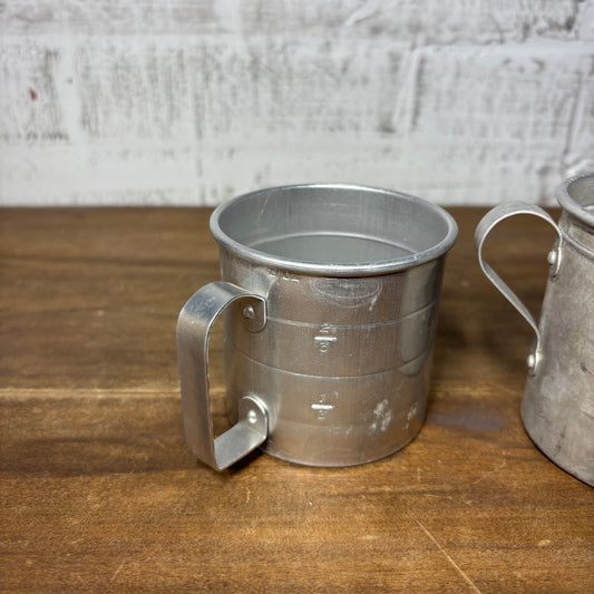Vintage Aluminum Measuring Cups Set Of 2