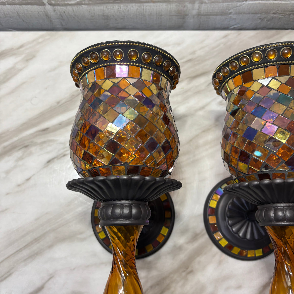 PartyLite Global Fusion Mosaic Wall Sconces